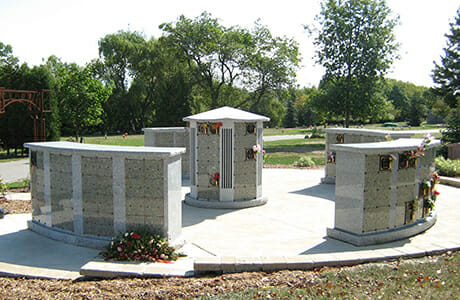 Curved Columbaria Walls with Cremation Niches