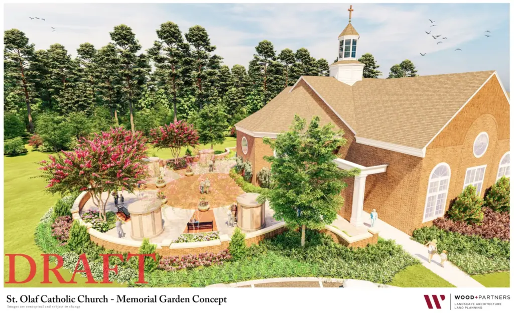 KMI Columbaria Featured Project-St. Olaf Catholic Church Draft Illustration