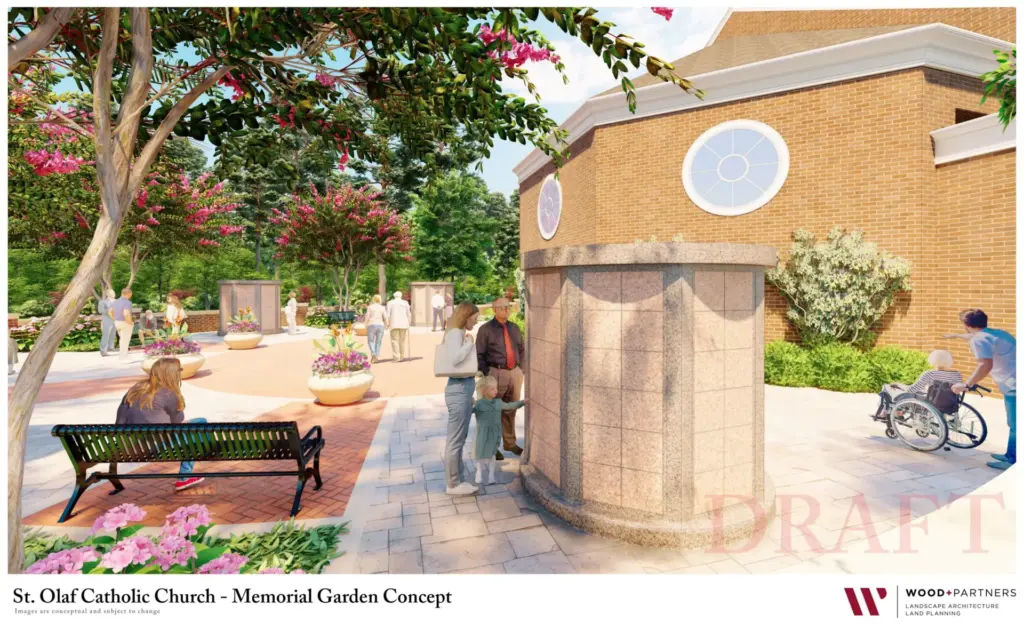 KMI Columbaria Featured Project-St. Olaf Catholic Church Draft Illustration