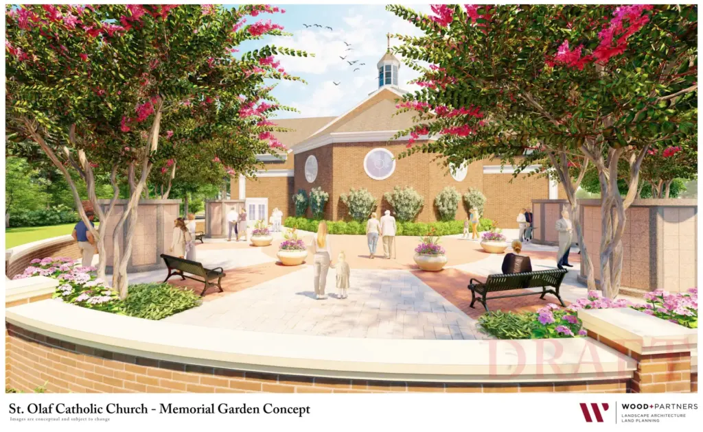 KMI Columbaria Featured Project-St. Olaf Catholic Church Draft Illustration