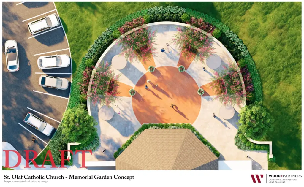 KMI Columbaria Featured Project-St. Olaf Catholic Church Draft Illustration